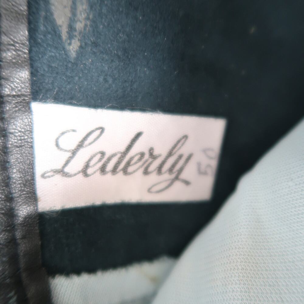 Vintage 80s Lederly Black Leather Straight Leg Moto Pants 28" - Picture 5 of 5